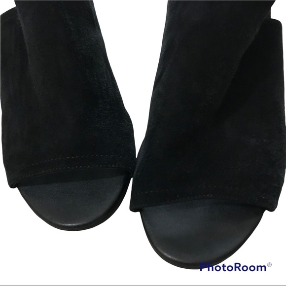 Sam Edelman Ervin Black Suede Open Toe Heeled Shoes - Picture 3 of 15